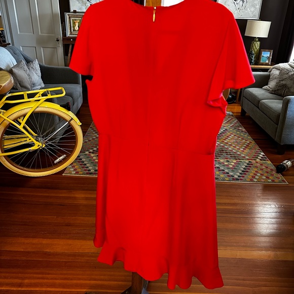 Draper James Lipstick Red Solid Flutter Dress sz 14 Holiday - Picture 6 of 7